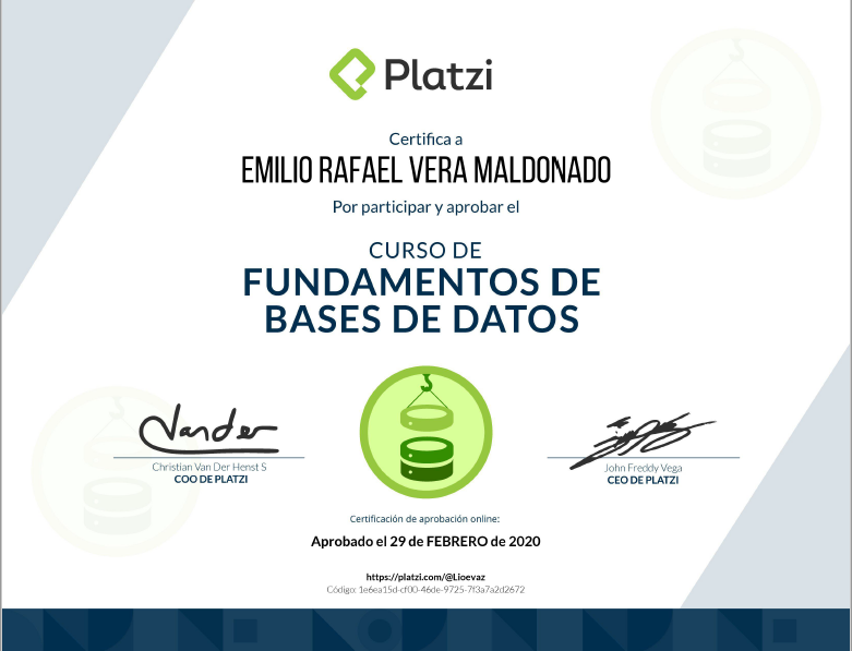 Cruso de Fundamentos de Base de Datos
